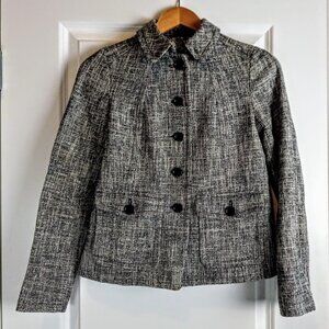 Martin + Osa Black White Cotton Tweed Coat Jacket